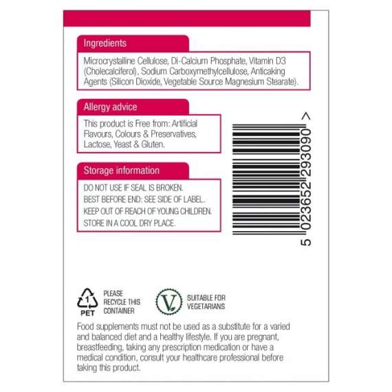 Natures Aid 1000IU Vitamin D3 90 Tablets, 3 image