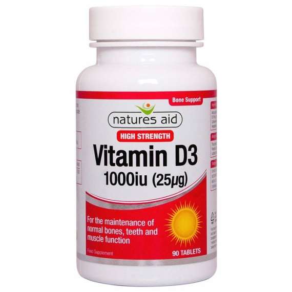 Natures Aid 1000IU Vitamin D3 90 Tablets