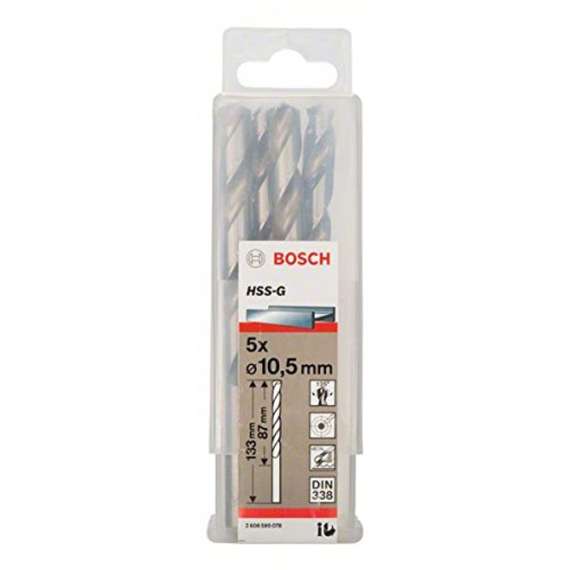 Bosch 2608595078 HSS-G, DIN 338 10,5 x 87 x 133 mm (5pcs) Metal Drill Bits
