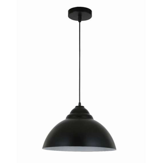 Tronic PL 7812-BK-WH Black Dome Hanging Light