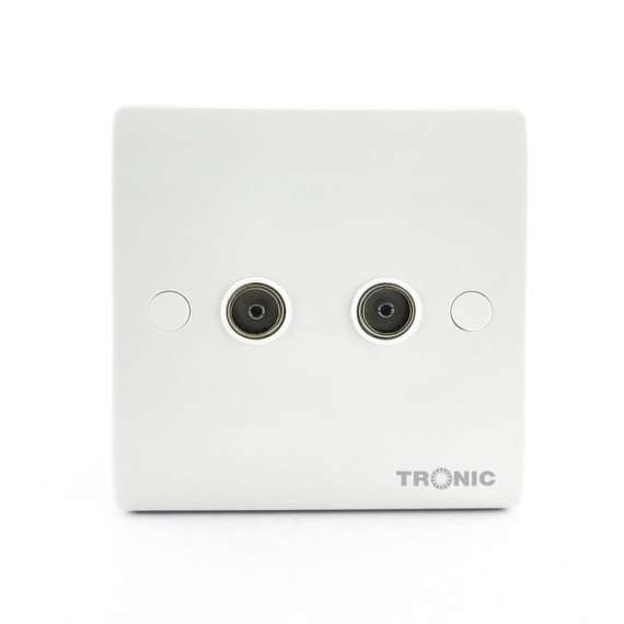 Tronic TRK 5322 Television Slim 2 Gang Socket