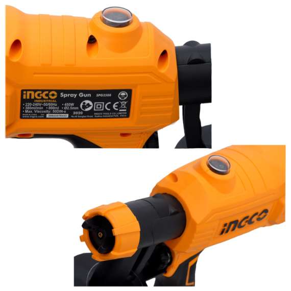 Ingco SPG3508 450W 0.1Bar Electric Spray Gun, 3 image