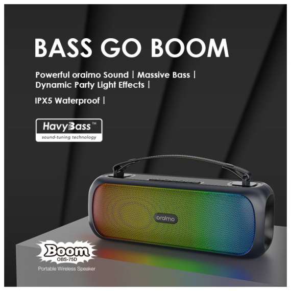 Oraimo Bass Go Boom Portable Bluetooth Speaker, 2 image