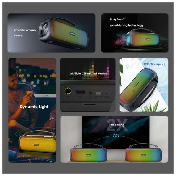 Oraimo Bass Go Boom Portable Bluetooth Speaker, 3 image