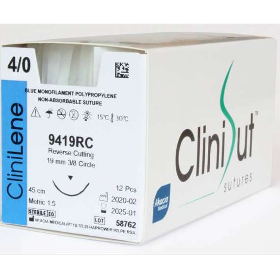 Clinisut Clinilene Blue Monofilament Polypropylene Non-Absorbable Suture, 2 image