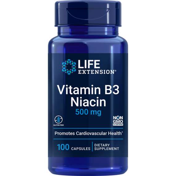 Life Extension 500mg Vitamin B3 Niacin 100 Capsules