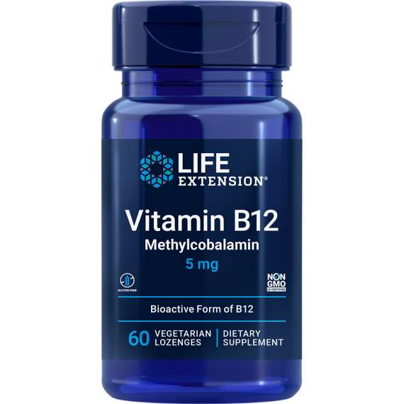 Life Extension Vitamin B12 5mg Methylcobolamin 60 Lozenges
