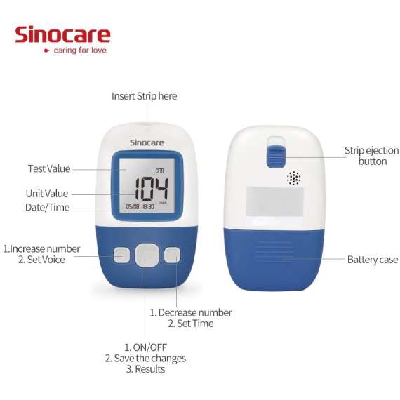 Sinocare Safe AQ Angel Blood Glucose Meter Kit, 3 image