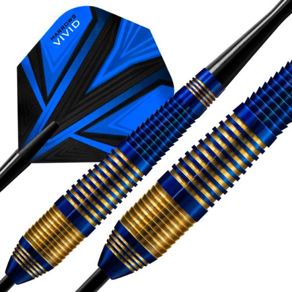 Harrows Vivid Blue Brass Steel Tip Darts, 3 image