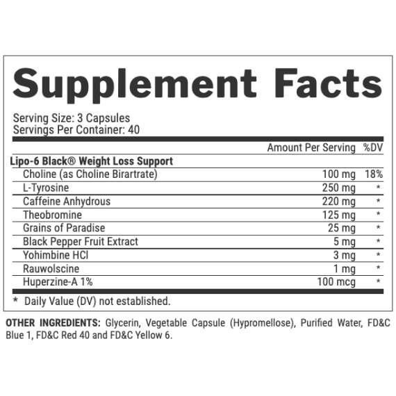 Nutrex Lipo6 Black Extreme Potency 120 Capsules, 2 image