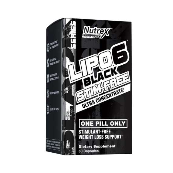 Nutrex Lipo6 Black Stim-Free 60 Dietary Supplement Capsules