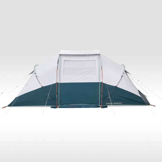 Qechua Arpenaz 4.2 Fresh & Black 4 Person 2 Bedrooms Camping Tent with Poles