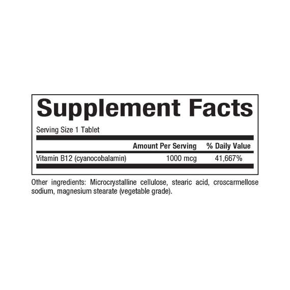 Natural Factors 1000mcg Vitamin B12 60 Tablets, 2 image