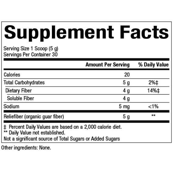 Natural Factors 150g Organic Low Fodmap Reliefiber Powder, 2 image