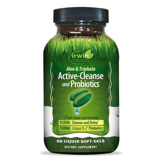 Irwin Naturals Aloe and Triphala Active Cleanse and Probiotics 60 Liquid Softgels Supplement