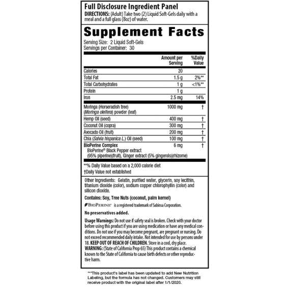 Irwin Naturals Mighty Moringa 60 Liquid Soft Gels Supplement, 2 image