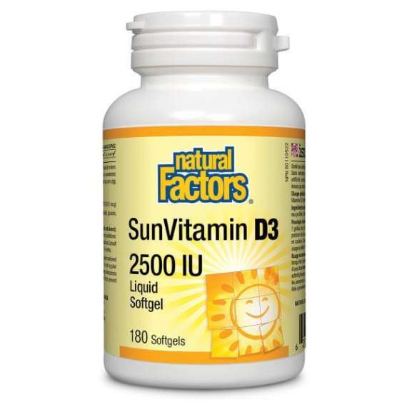 Natural Factors 2500IU Vitamin D3 180 Softgels