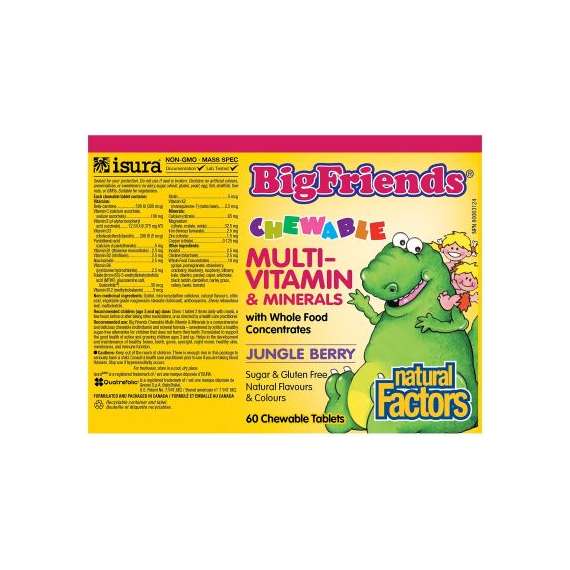 Natural Factors Big Friends 60 Chewable Multi-Vitamin Tablets, 2 image