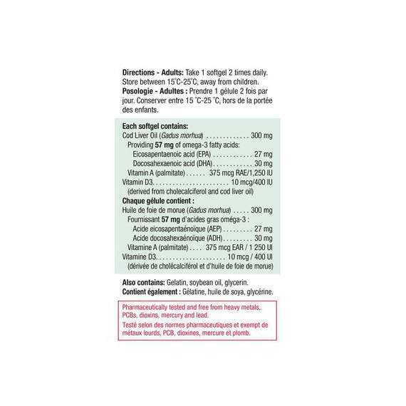 Jamieson Cod Liver Oil 100 Softgels, 2 image