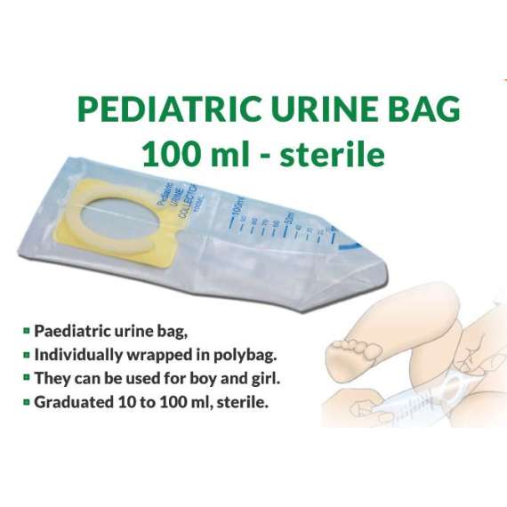 Kings 100ml 100Pack Pediatric Urine Bag