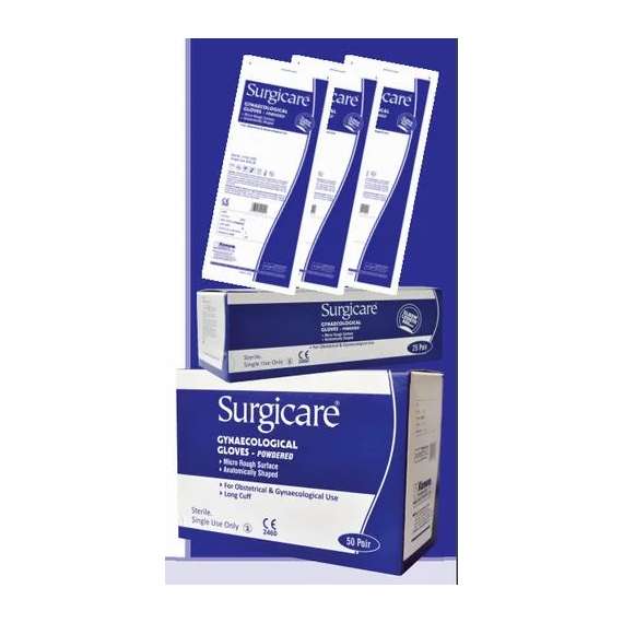 Surgicare Medium Pre-Powdered Latex Gynaecological Gloves, 2 image