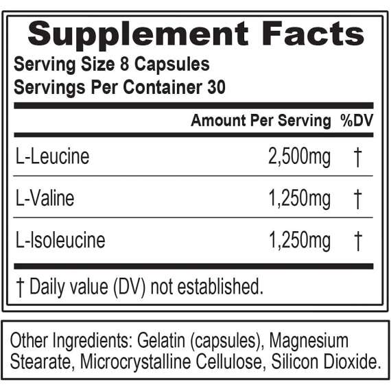 Evolution Nutrition 240 Capsules BCAA 5000 Supplement, 3 image