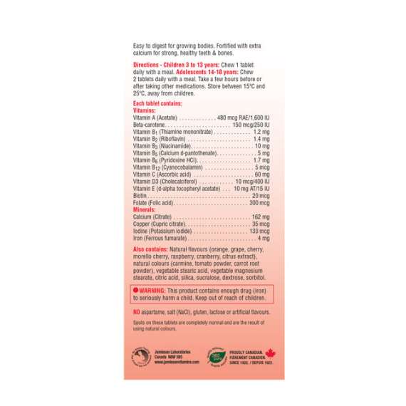 Jamieson 60 Kids' Multivitamin Tablets, 2 image