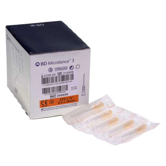 BD Microlance 25G by 25mm 100Pack Thin Wall Needles