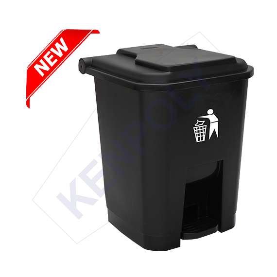 Kenpoly 50Litre Pedal Bin, Product Capacity: 50L, Product Colour: Black