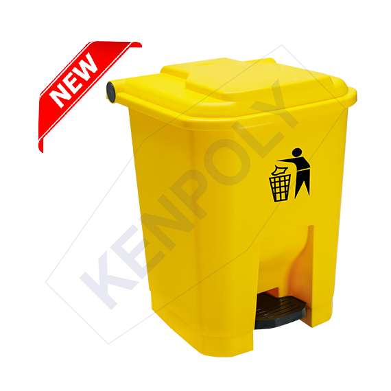 Kenpoly 50Litre Pedal Bin, Product Capacity: 50L, Product Colour: Yellow