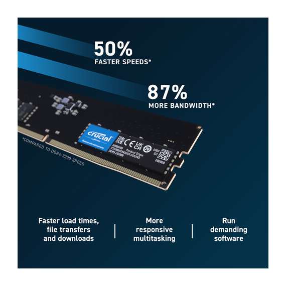 Crucial RAM 16GB DDR5 4800MHz CL40 Desktop Memory, 2 image