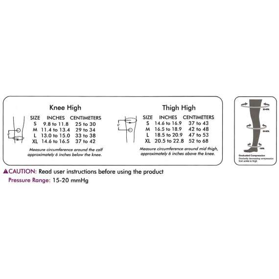 Tynor DVT Knee High One Pair Class 1 Strength Anti Embolism Stockings, 6 image