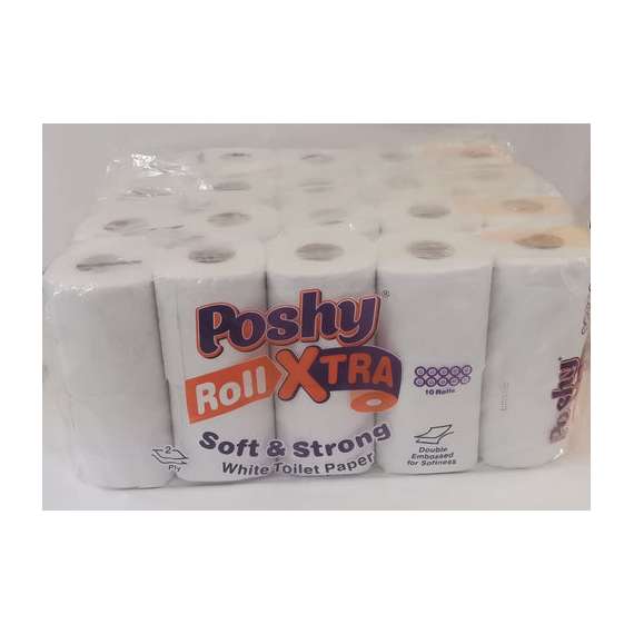 Poshy Roll Xtra 150Sheet 40Roll Unwrapped Toilet Tissue Bale