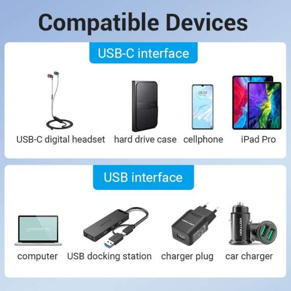 Vention USB A 3.0 male to USB C Female Adapter, 5 image
