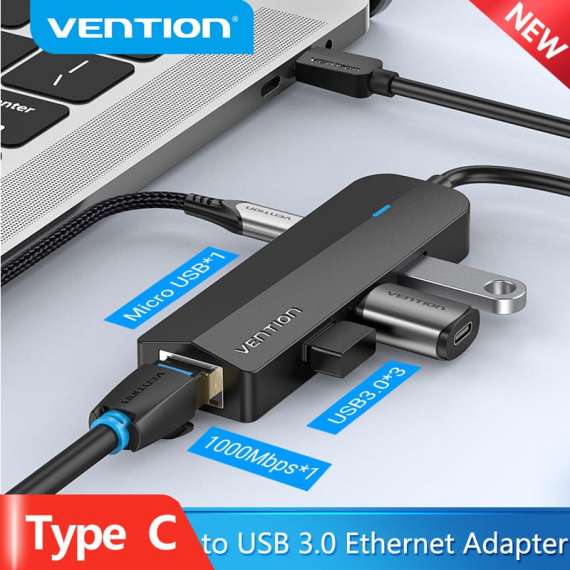 Vention USB C 5 in 1 Gigabit Network Hub, 5 image