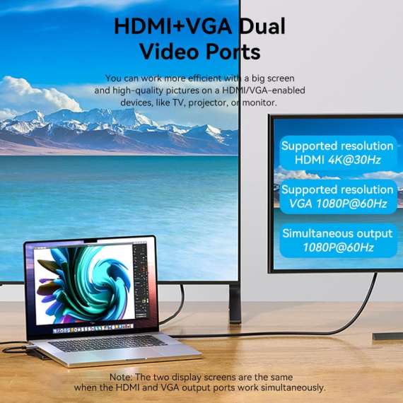 Vention USB C 11 in 1 Multifunction Docking Station, 5 image