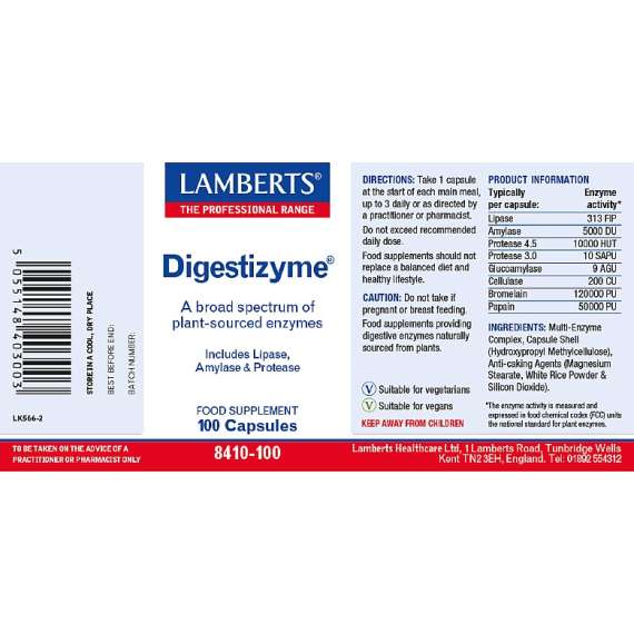 Lamberts Digestizyme 100 Capsules Supplement, 3 image