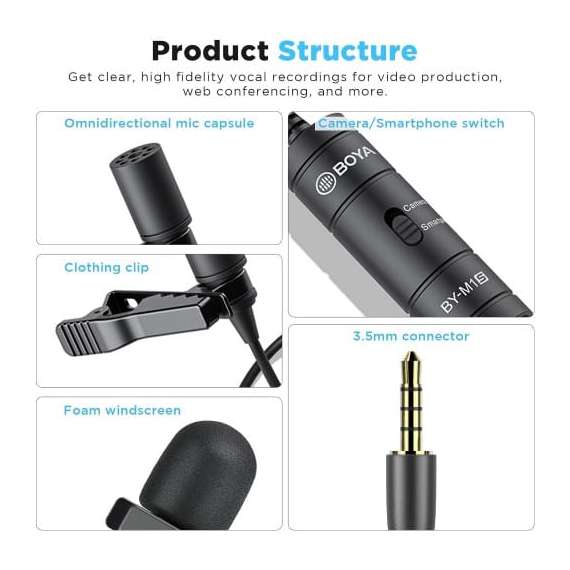 Boya BY-M1S Universal Lavalier Microphone, 3 image