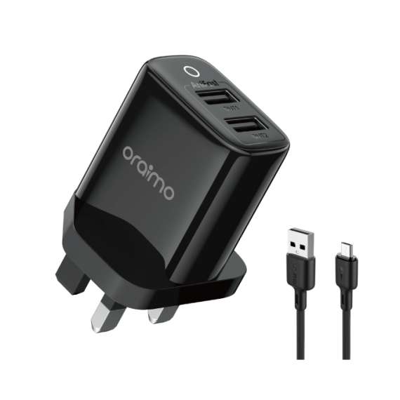 Oraimo FireFly 2U 12W Dual USB-A Power Adapter