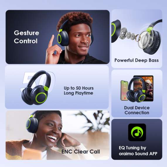 Oraimo BoomPop 2S Over-Ear Wireless Headphones, 4 image