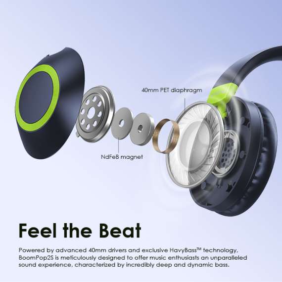 Oraimo BoomPop 2S Over-Ear Wireless Headphones, 6 image