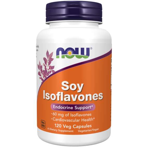 Now 60mg Soy Isoflavones 120VegCapsules Supplement