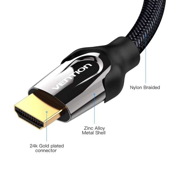 Vention 1.5M Nylon Braided HDMI Cable, 3 image