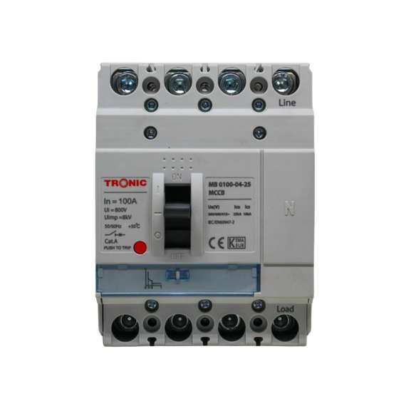 Tronic MB 0100-04-25 100 Amps 4 Pole MCCB Breaker