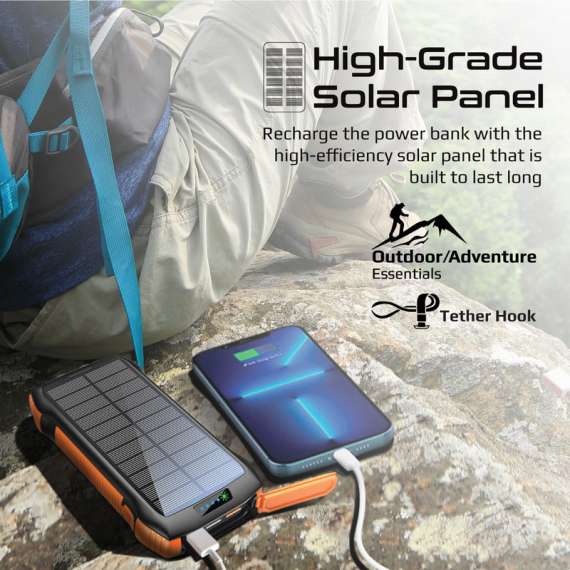 Promate SolarTank-20PDQi 20000mAh solar Powerbank, 3 image