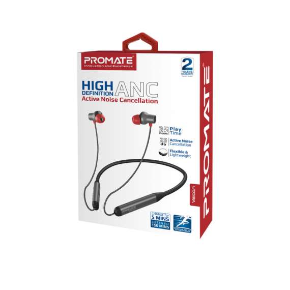 Promate Velcon wireless neckband Bluetooth Earphones, 4 image