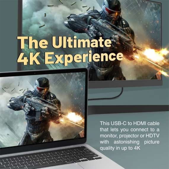 Promate HDMI-PD100 USB-C to HDMI Cable, 3 image