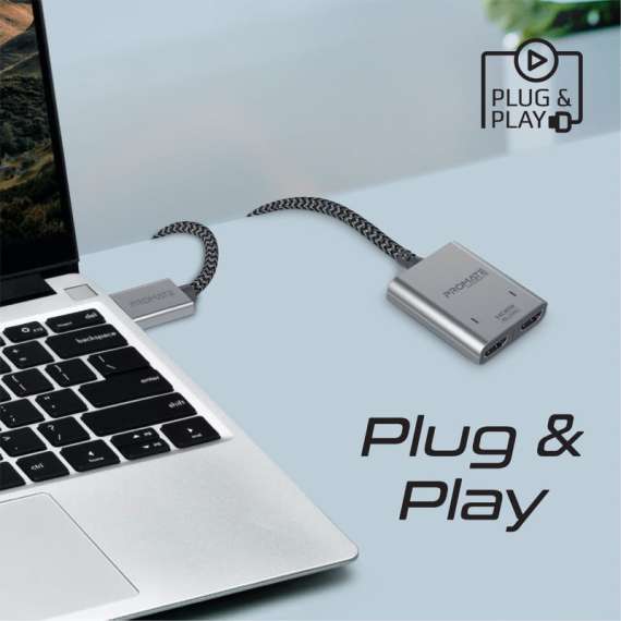 Promate MediaSplit-H2 Splitter with Dual HDMI Ports Cable, 3 image