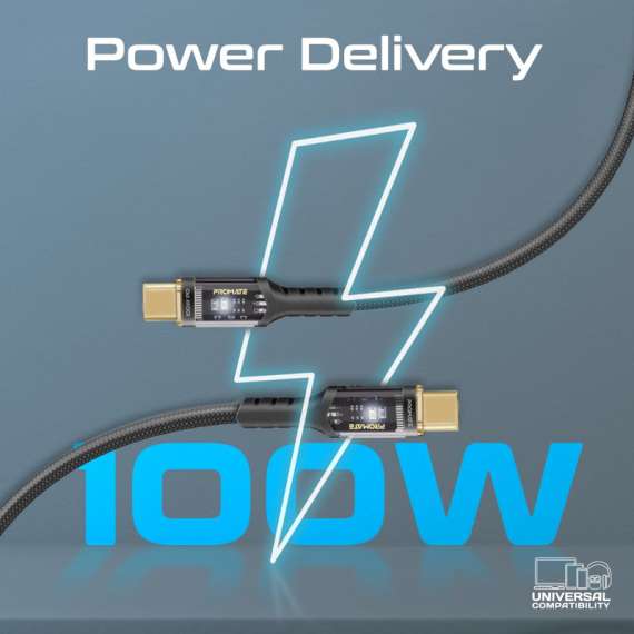 Promate LucidLine-CC200 100W Power Delivery USB-C Cable, 2 image