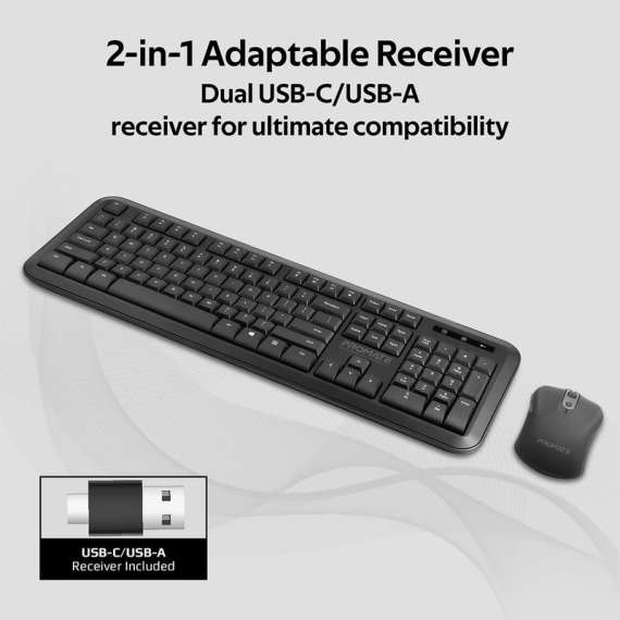 Promate ProCombo-6 Dual Interface Full Size Wireless Keyboard and Mouse